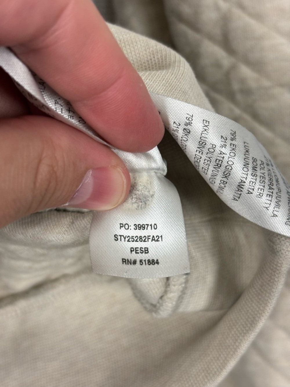 Patagonia Organic Cotton Quilted Snap-T Pullover Sweatshirt Medium oatmeal tan - Picture 7 of 8